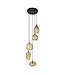 HELDR! Design-Pendelleuchte Ciara 5L - Bernstein Glas
