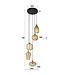 HELDR! Design-Pendelleuchte Ciara 5L - Bernstein Glas