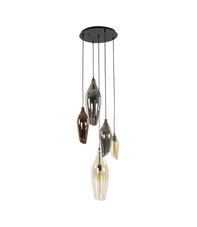 HELDR! Design-Pendelleuchte Garda 5L Vide - Multicolor