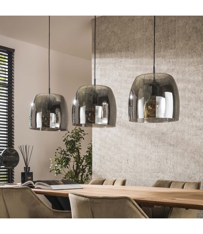 HELDR! Design-Pendelleuchte Gialli 3L - Rauchglas