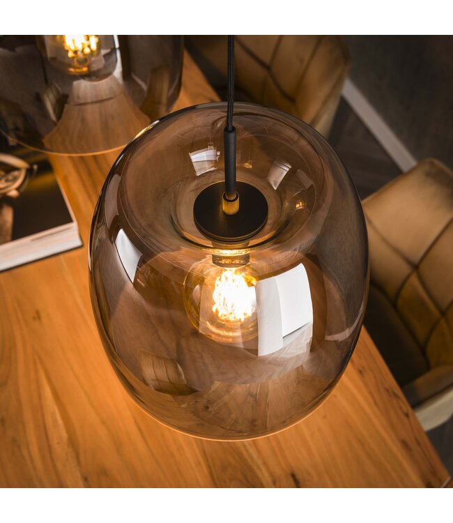 HELDR! Design-Pendelleuchte Gialli 3L - Rauchglas