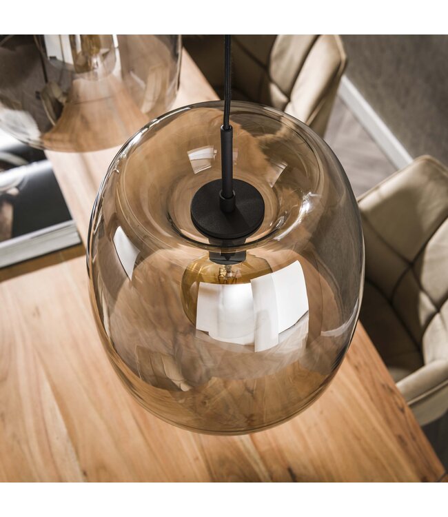 HELDR! Design-Pendelleuchte Gialli 3L - Rauchglas