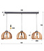 HELDR! Industrielle Pendelleuchte Icaro 3L - Mangoholz