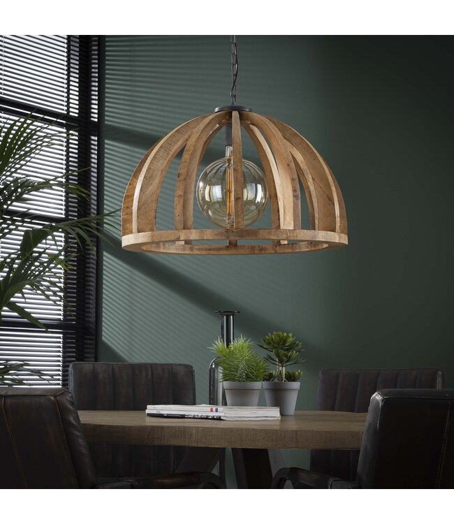 HELDR! Industrielle Pendelleuchte Icaro Ø60 cm - Mangoholz
