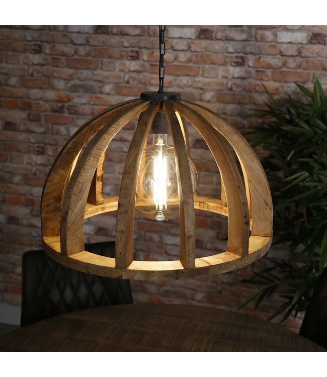 HELDR! Industrielle Pendelleuchte Icaro Ø60 cm - Mangoholz