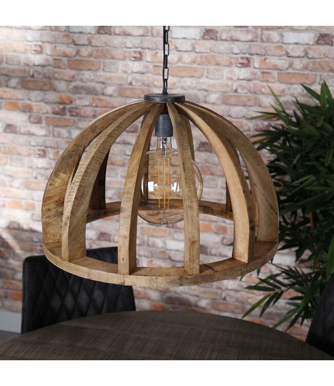 HELDR! Industrielle Pendelleuchte Icaro Ø60 cm - Mangoholz