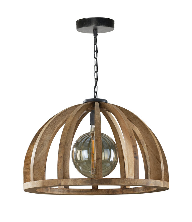 HELDR! Industrielle Pendelleuchte Icaro Ø60 cm - Mangoholz