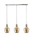 HELDR! Design-Pendelleuchte Mirona 3L - Bernstein Glas