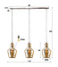 HELDR! Design-Pendelleuchte Mirona 3L - Bernstein Glas