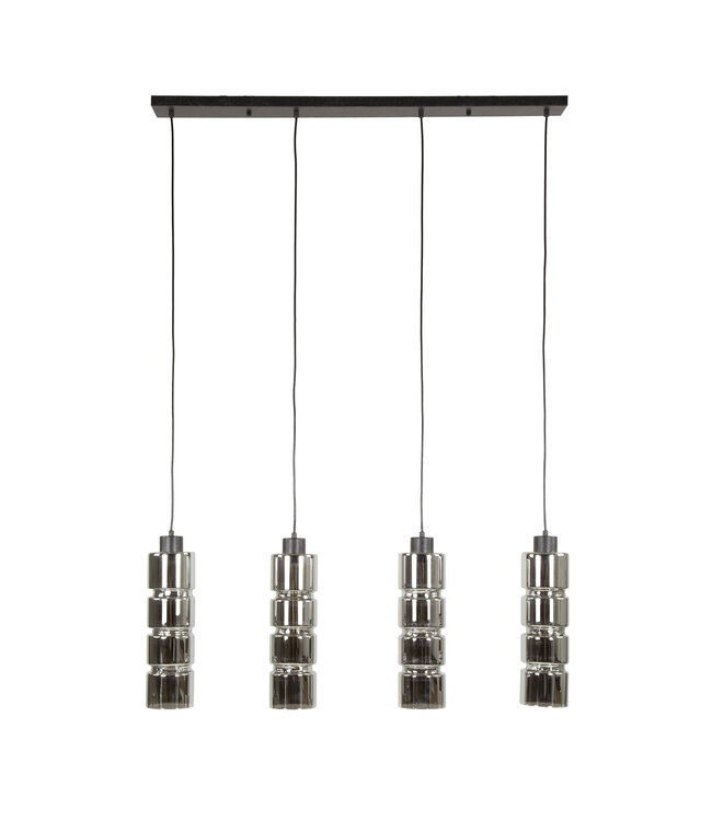 HELDR! Design-Pendelleuchte Nuri 4L - Chrom/Schwarz