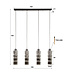 HELDR! Design-Pendelleuchte Nuri 4L - Chrom/Schwarz