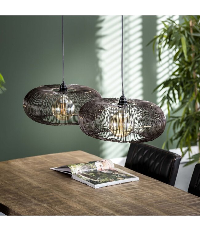 HELDR! Design-Pendelleuchte Pioli 2L - Schwarz/Kupfer
