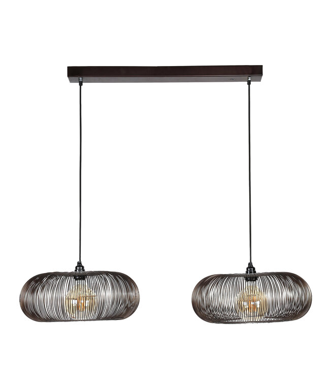 HELDR! Design-Pendelleuchte Pioli 2L - Schwarz/Kupfer