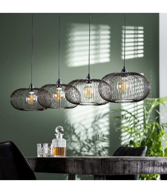 HELDR! Design-Pendelleuchte Pioli 4L - Schwarz/Kupfer