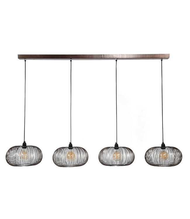HELDR! Design-Pendelleuchte Pioli 4L - Schwarz/Kupfer