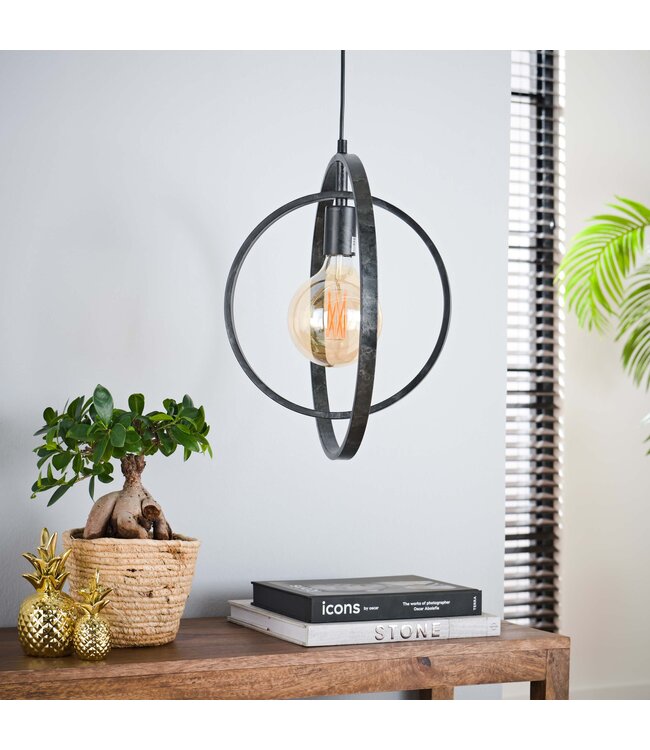 HELDR! Industrielle Pendelleuchte Riola - Charcoal