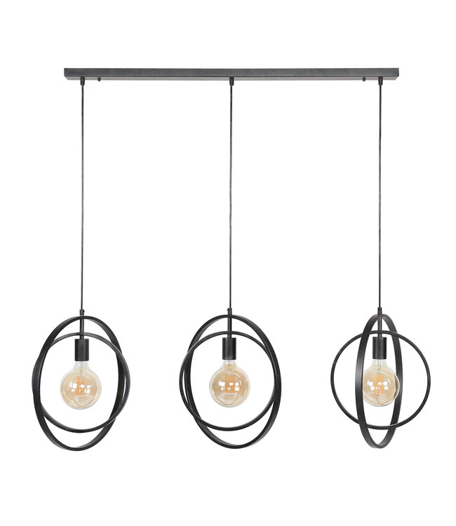 HELDR! Industrielle Pendelleuchte Riola II 3L - Charcoal
