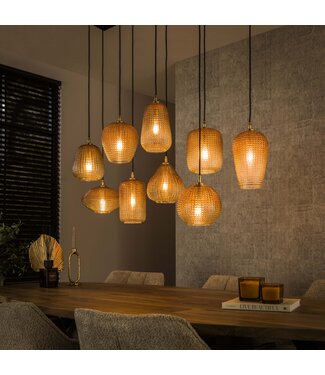 Heldr Pendelleuchte Tivola 9L - Bernstein/Transparent