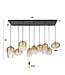 HELDR! Design-Pendelleuchte Tivola 9L - Bernstein/Transparent