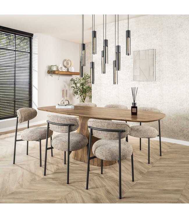 HELDR! Industrielle Pendelleuchte Unico 9L - Schwarz