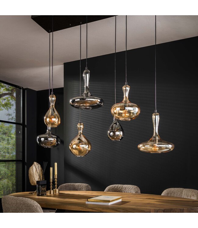 HELDR! Industrielle Pendelleuchte Amara 7L - Multicolor