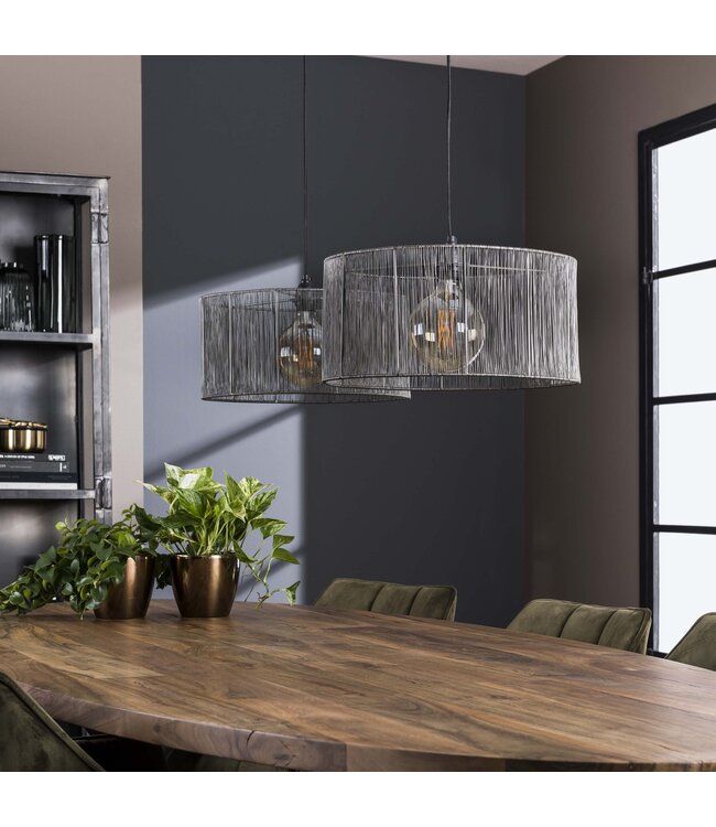 HELDR! Industrielle Pendelleuchte Andria 2L - Altsilber