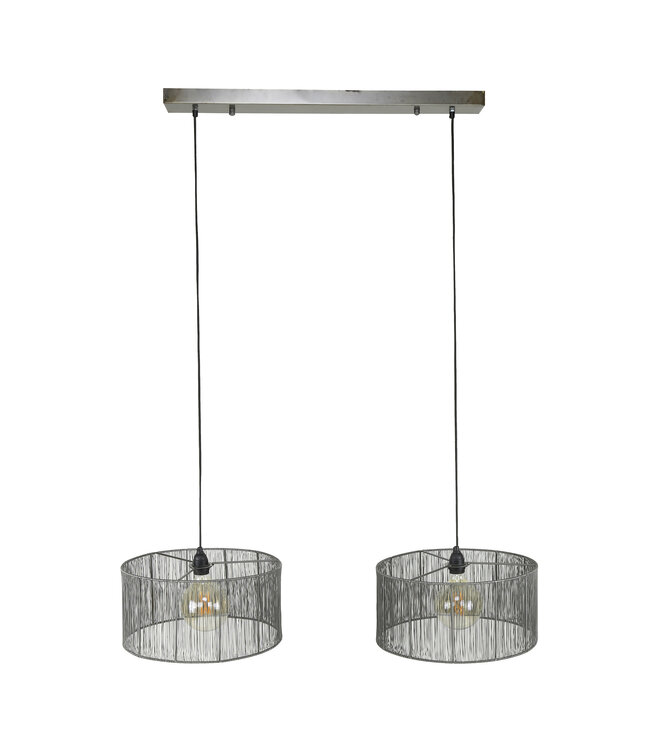 HELDR! Industrielle Pendelleuchte Andria 2L - Altsilber