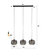 HELDR! Industrielle Pendelleuchte Bueno 3L - Schwarz/Braun