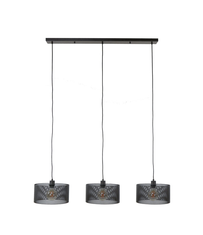 HELDR! Industrielle Pendelleuchte Chiero 3L - Schwarz