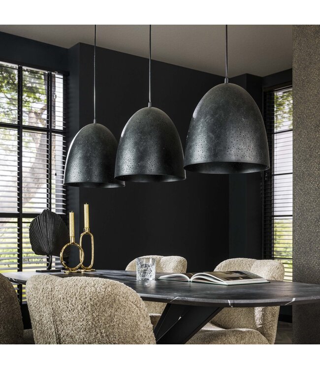 HELDR! Industrielle Pendelleuchte Como 3L - Charcoal