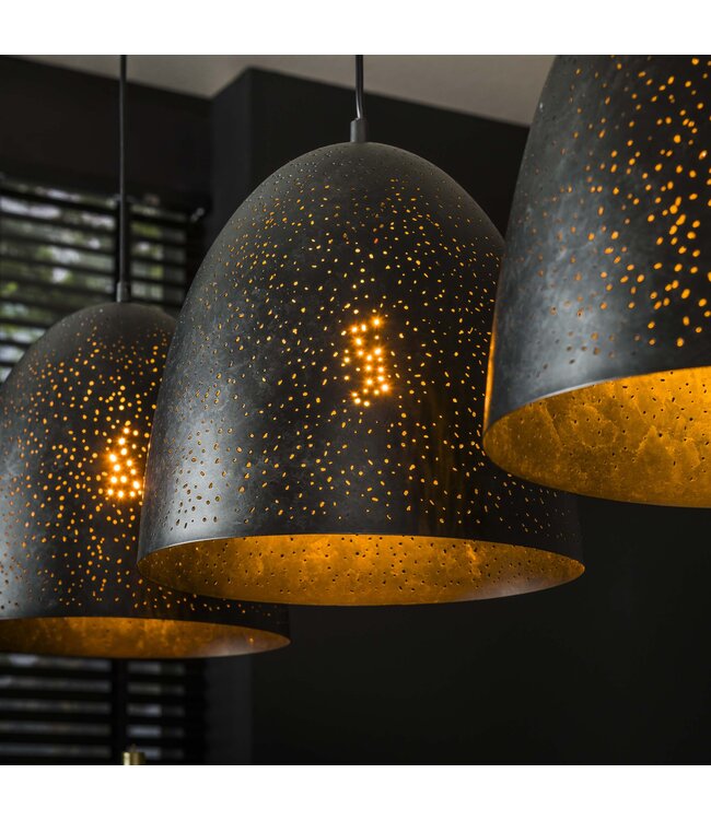 HELDR! Industrielle Pendelleuchte Como 3L - Charcoal