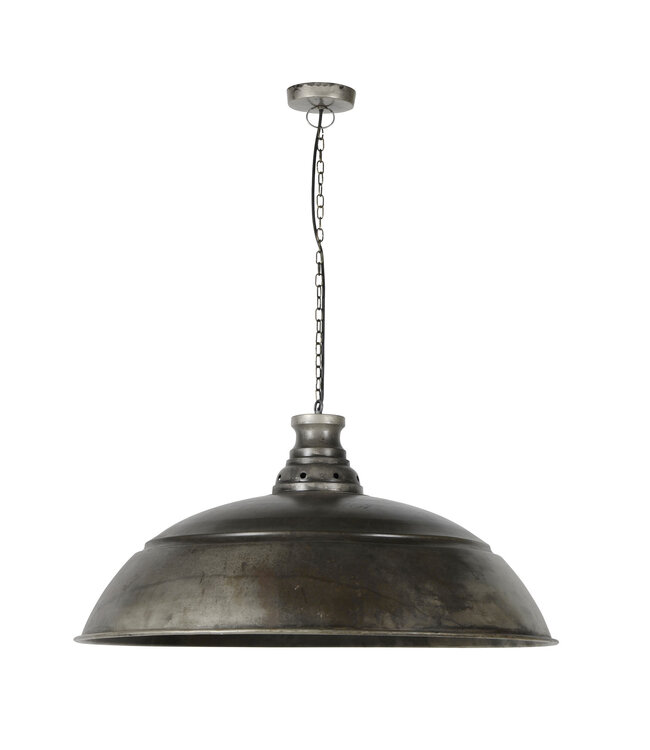 HELDR! Industrielle Pendelleuchte Leona Ø80cm - Altsilber