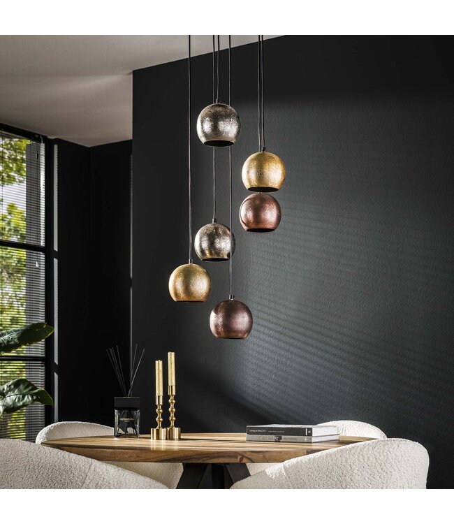 HELDR! Industrielle Pendelleuchte Levara 6L - Multicolor