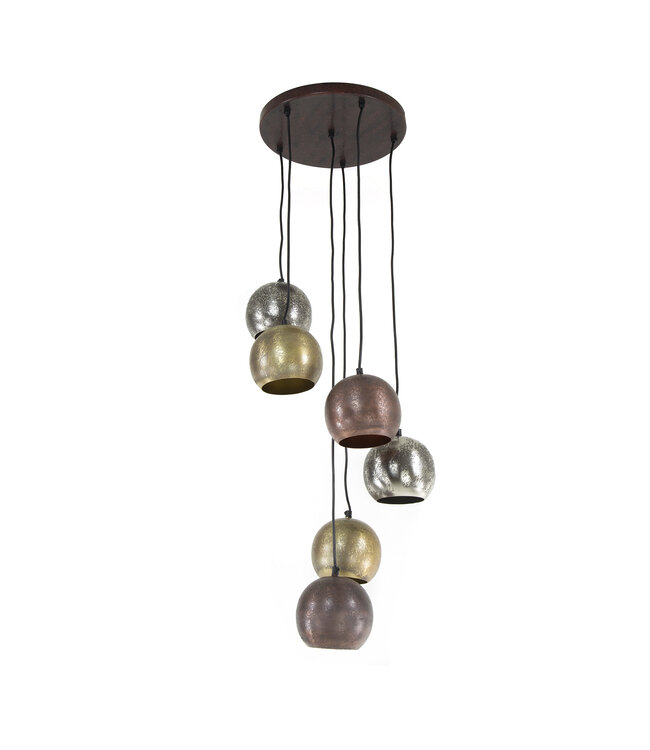 HELDR! Industrielle Pendelleuchte Levara 6L - Multicolor