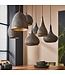HELDR! Industrielle Pendelleuchte Milana 7L - Schwarz/Braun