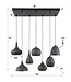 HELDR! Industrielle Pendelleuchte Milana 7L - Schwarz/Braun