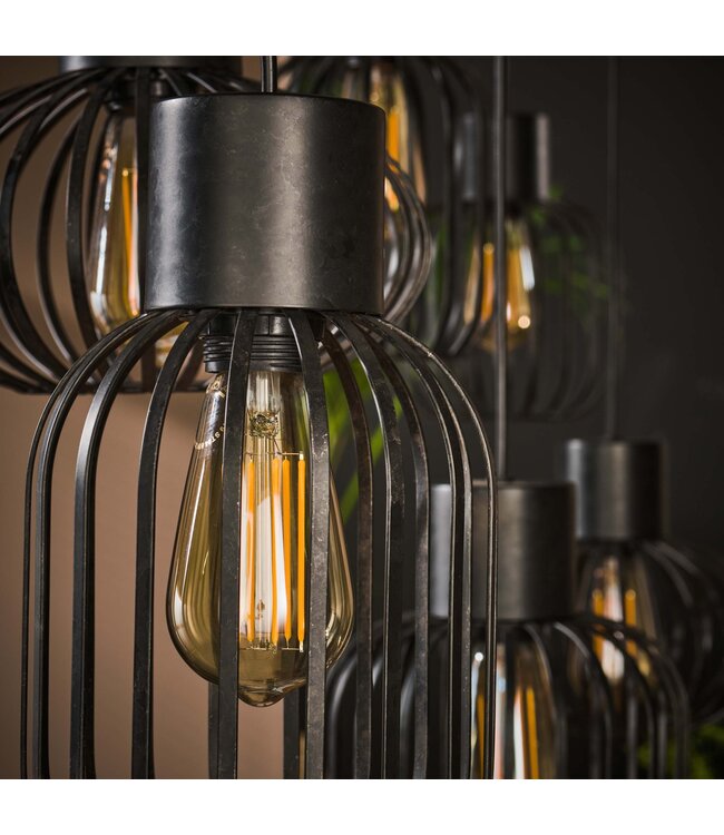 HELDR! Industrielle Pendelleuchte Nuvo 6L - Charcoal