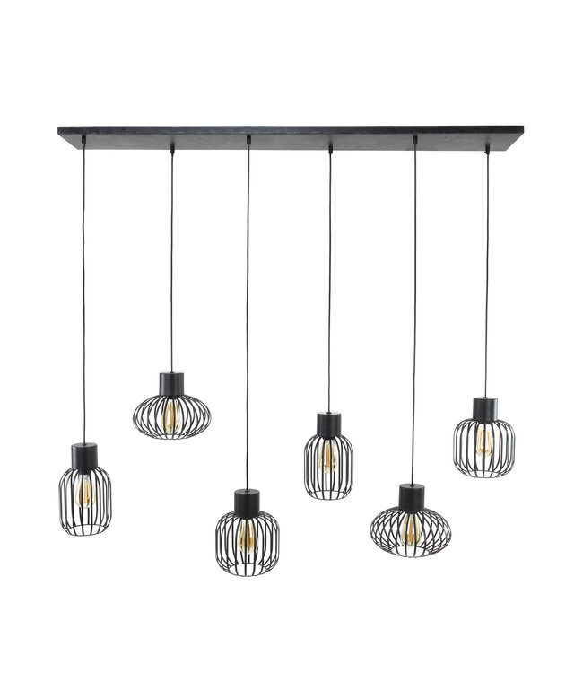 HELDR! Industrielle Pendelleuchte Nuvo 6L - Charcoal