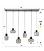 HELDR! Industrielle Pendelleuchte Nuvo 6L - Charcoal