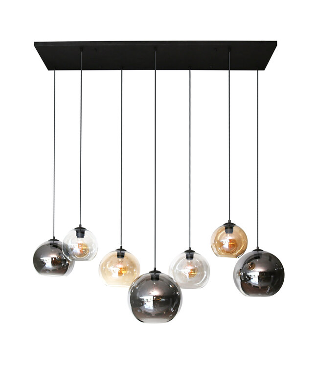 HELDR! Industrielle Pendelleuchte Sava 7L - Multicolor
