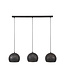 HELDR! Industrielle Pendelleuchte Tioni 3L - Schwarz/Braun