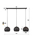 HELDR! Industrielle Pendelleuchte Tioni 3L - Schwarz/Braun