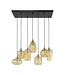 HELDR! Design-Pendelleuchte Ciara 7L - Bernstein Glas