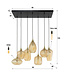 HELDR! Design-Pendelleuchte Ciara 7L - Bernstein Glas