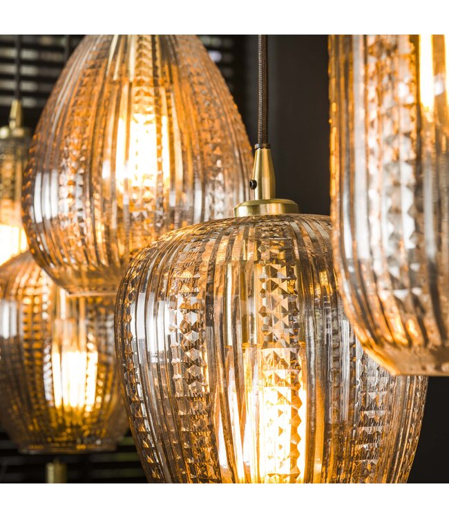 HELDR! Design-Pendelleuchte Nova 5L - Transparent Glas