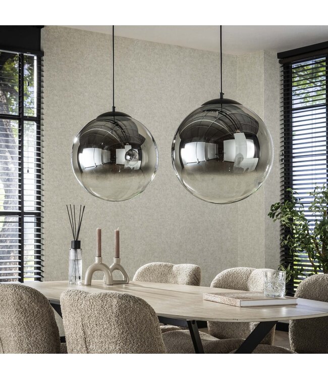 HELDR! Design-Pendelleuchte Sava 2L XL - Rauchglas/Transparent