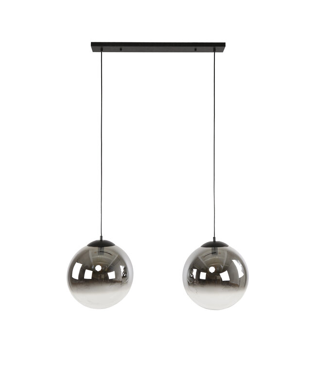 HELDR! Design-Pendelleuchte Sava 2L XL - Rauchglas/Transparent