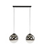 HELDR! Design-Pendelleuchte Sava 2L XL - Rauchglas/Transparent