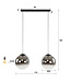 HELDR! Design-Pendelleuchte Sava 2L XL - Rauchglas/Transparent