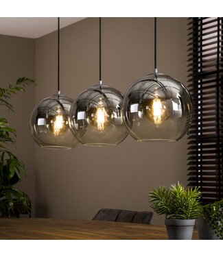 Heldr Pendelleuchte Sava 3L - Rauchglas/Transparent